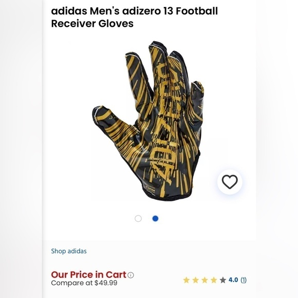 NWT ADIDAS FOOTBALL RECEIVER GLOVES SZ XL. NEVER WORN-THIS WAS A BACK UP PAIR - Picture 7 of 7